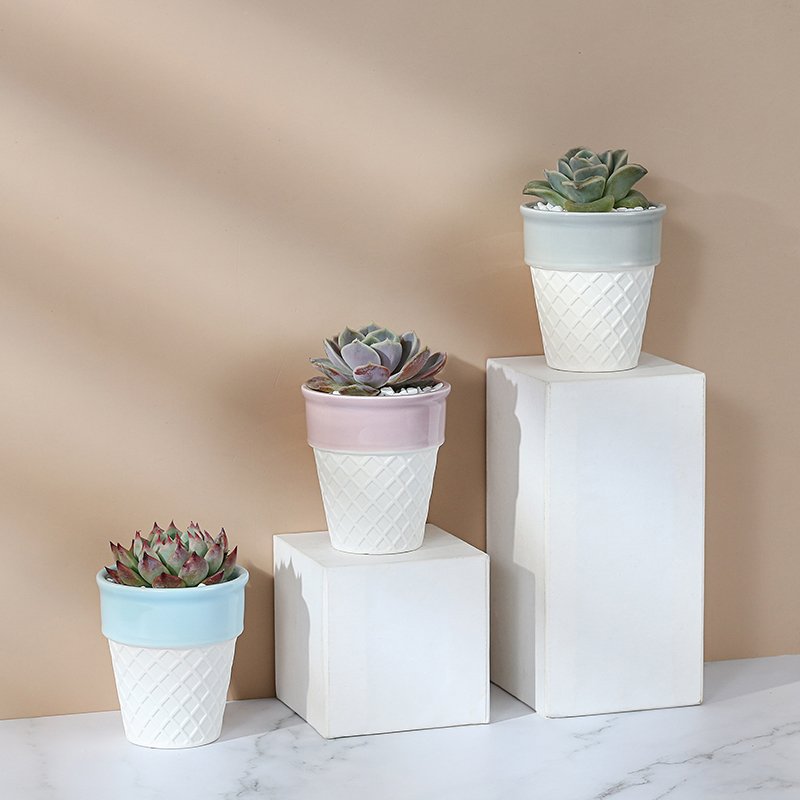ice cream ceramic decorative plan/flower pot 冰激凌陶盆 ice cream ceramic decorative plan/flower pot 冰激凌陶盆
