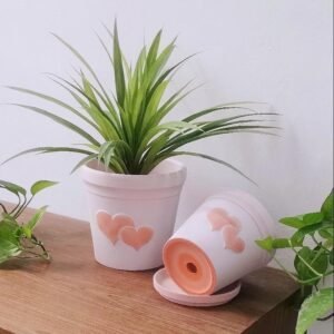 nordic love together ceramic decorative plan/flower pot with ceramic holder 北欧爱上爱陶盆(送托盘）