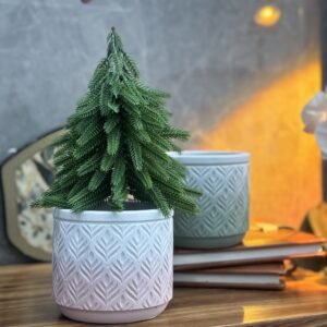 nordic christmas tree craving decorative plant/flower pot 北欧圣诞树水泥花盆