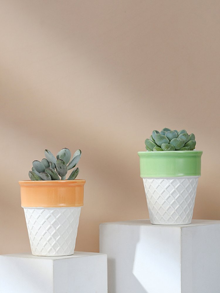 ice cream ceramic decorative plan/flower pot 冰激凌陶盆 ice cream ceramic decorative plan/flower pot 冰激凌陶盆
