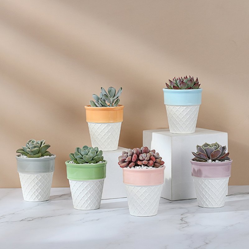 ice cream ceramic decorative plan/flower pot 冰激凌陶盆 ice cream ceramic decorative plan/flower pot 冰激凌陶盆