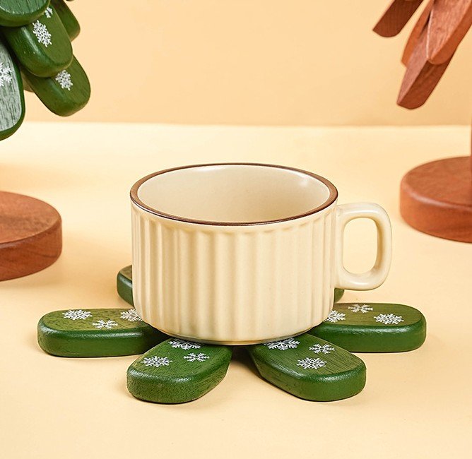 natural wooden tree trivets christmas tree coaster set green cup natural wooden tree trivets christmas tree coaster set green cup