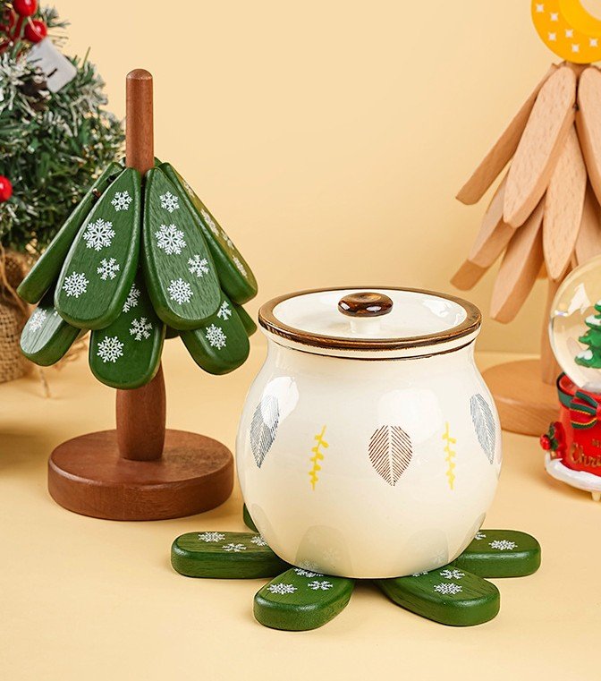 natural wooden tree trivets christmas tree coaster set greensnow natural wooden tree trivets christmas tree coaster set greensnow