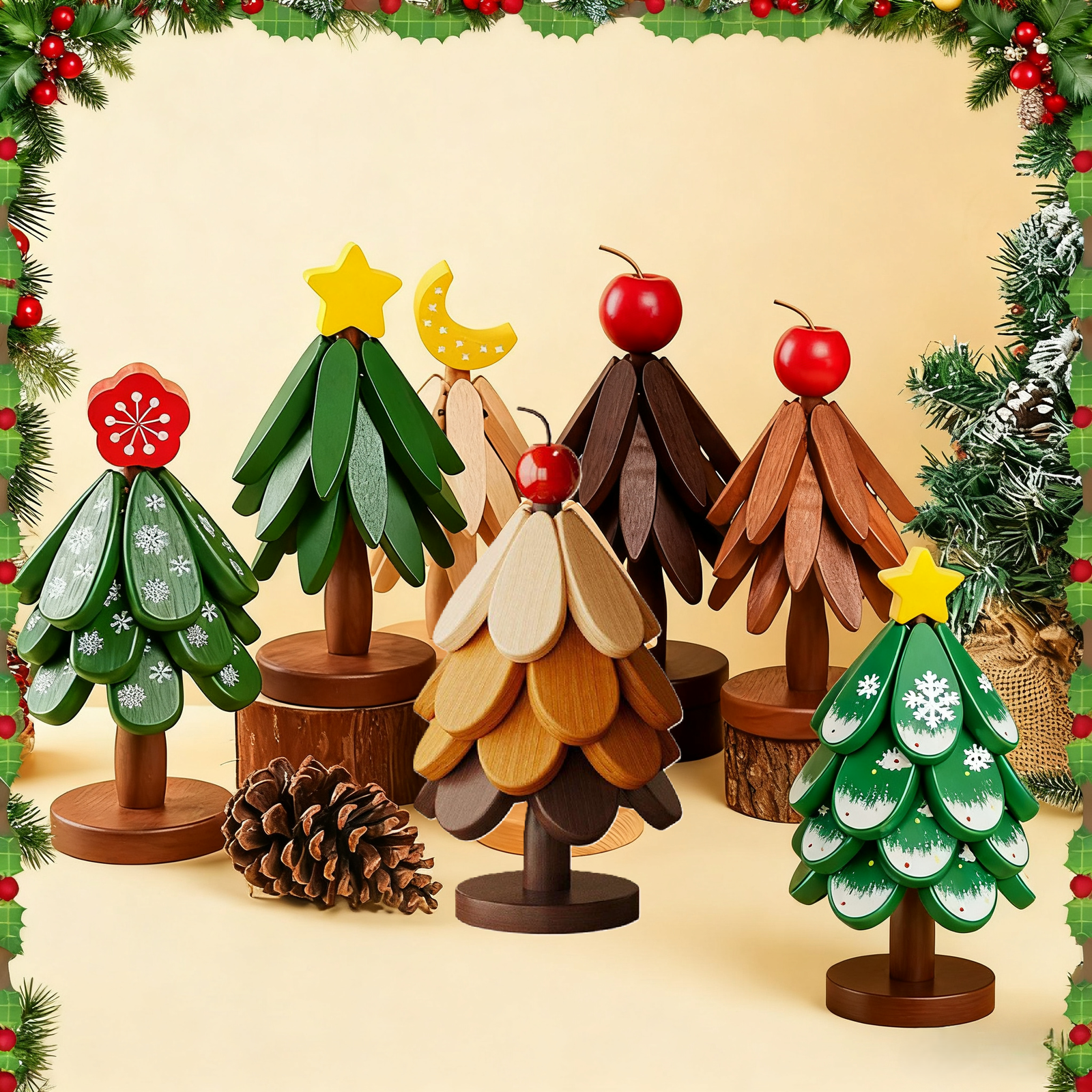 natual wooden tree trivets christmas tree coaster set natual wooden tree trivets christmas tree coaster set